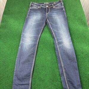 Silver Jeans Co. Suki Mid Super Skinny Denim Jeans W29 L29‎ Dark Wash